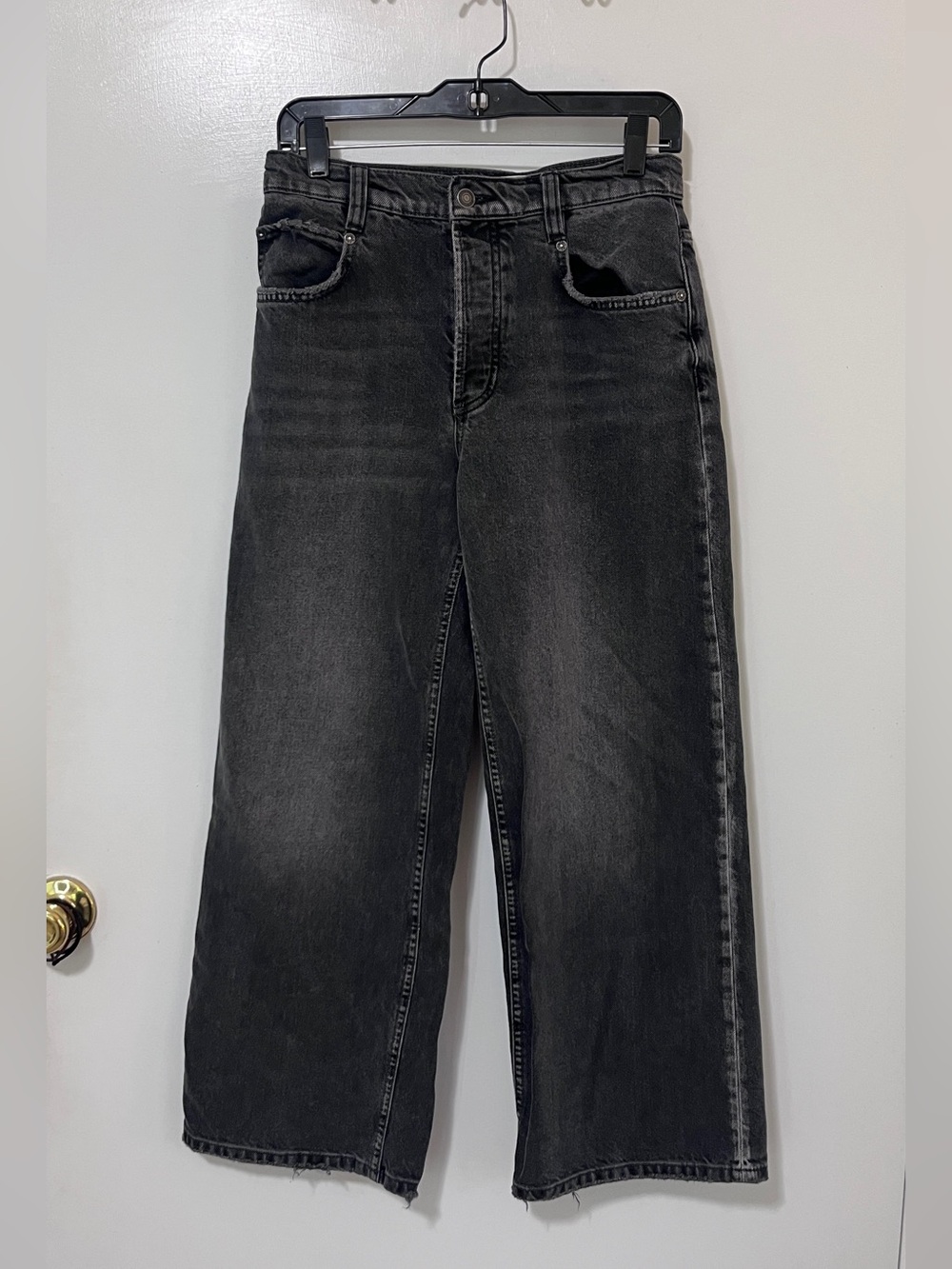 Free People Black Wide Leg Jeans